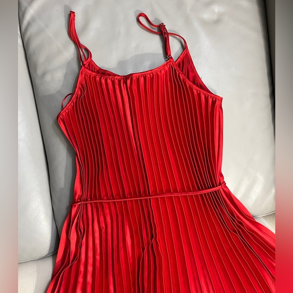 NWT - Sam Edelman Women’s Satin Effect Pleated Midi Dress - Size L - Picture 8 of 11